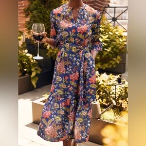 J McLaughlin Cerina dress in baroque bloom cottagecore heritage flowy tiered Sm